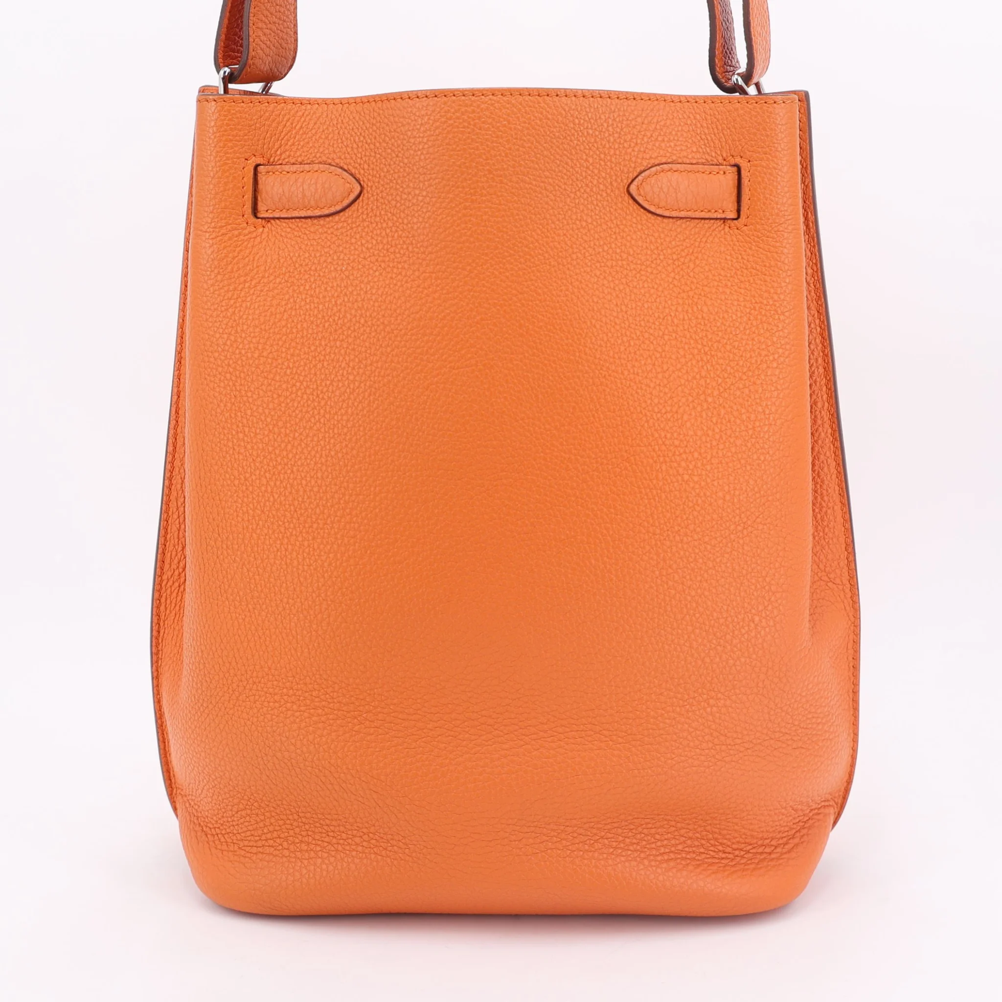 ランク A HERMÈS エルメス ソーケリー22 オレンジ (93) トゴ シルバー