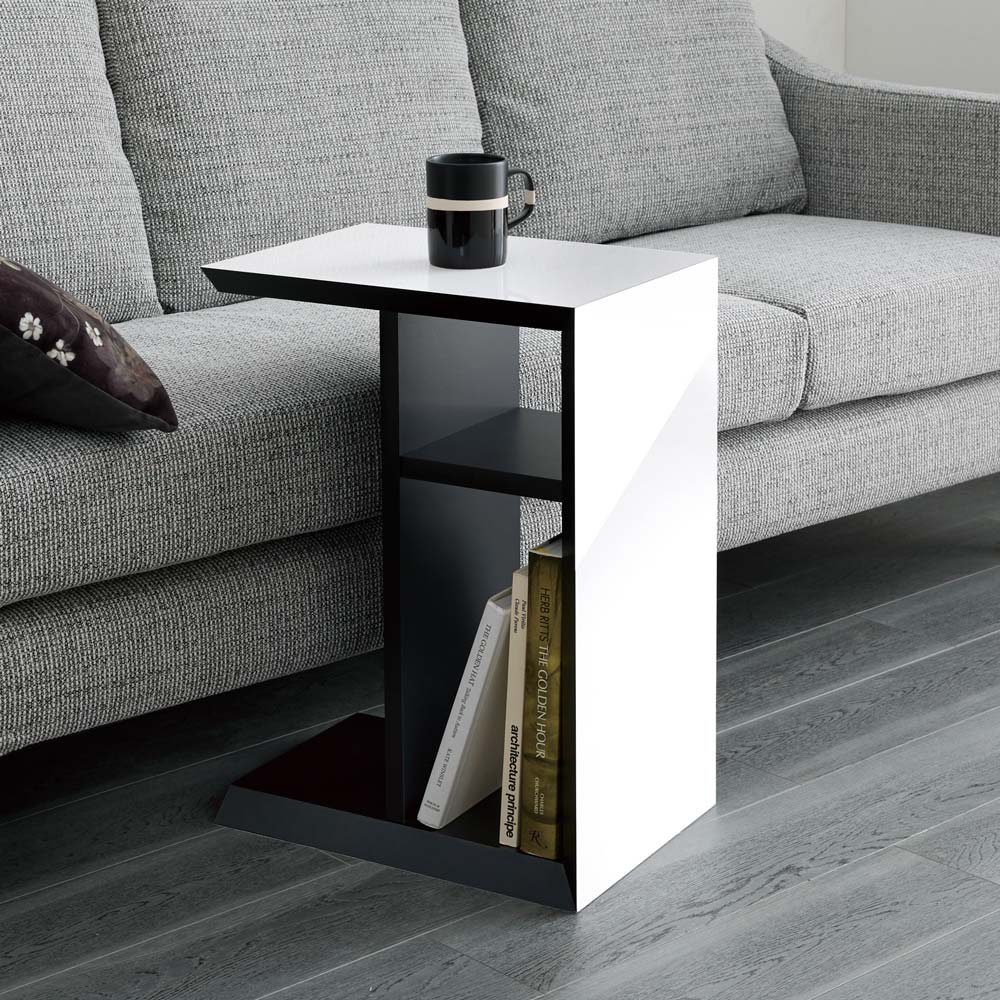 KANADEMONO 2way アイアンプレート サイドテーブル ホワイト