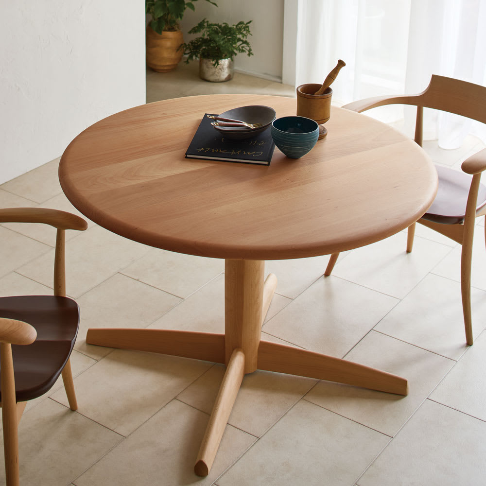 飛騨産業 キツツキマーク☆円卓 丸テーブル ラウンドテーブル