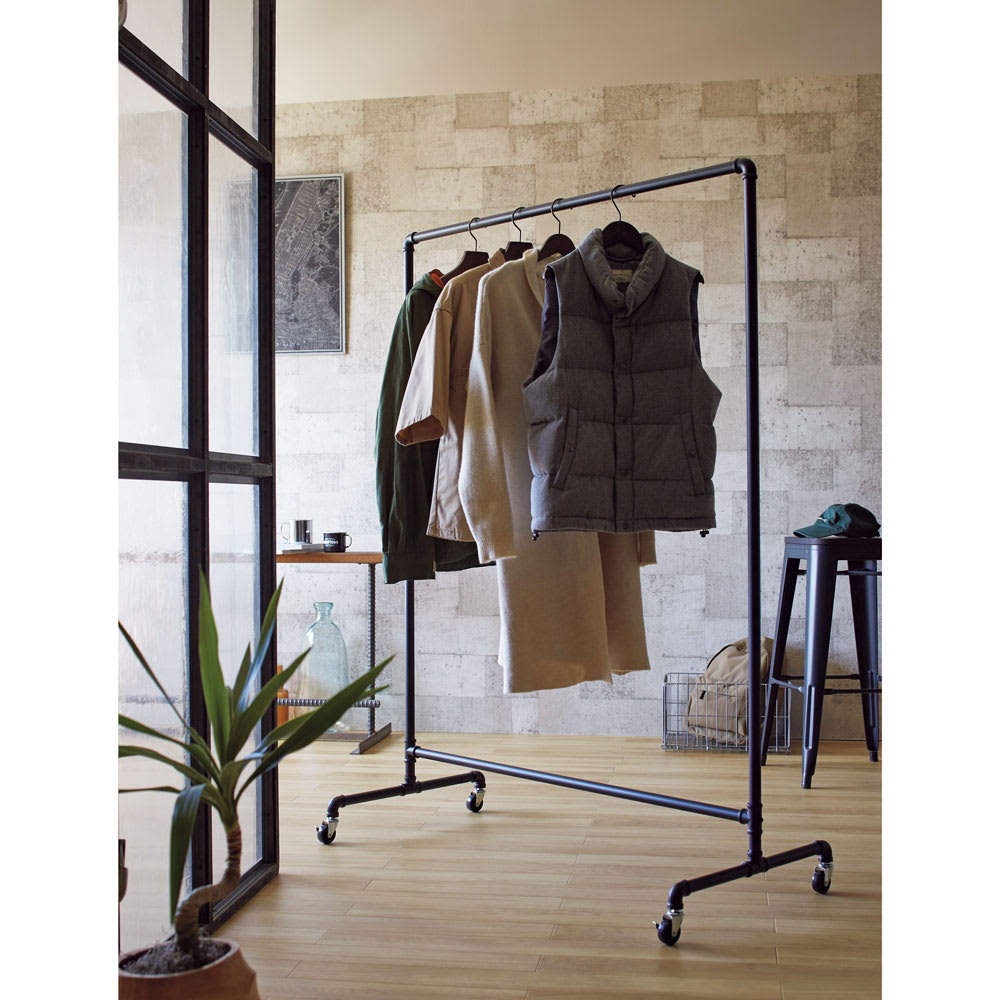 ハンガーラック ガス管 アイアン セール中 黒 パイプ インダストリアル