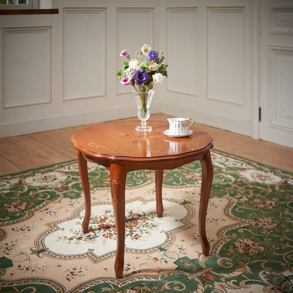 希少 優雅 イタリア イタリー テーブル 象嵌 猫足 茶色 【公式通販】