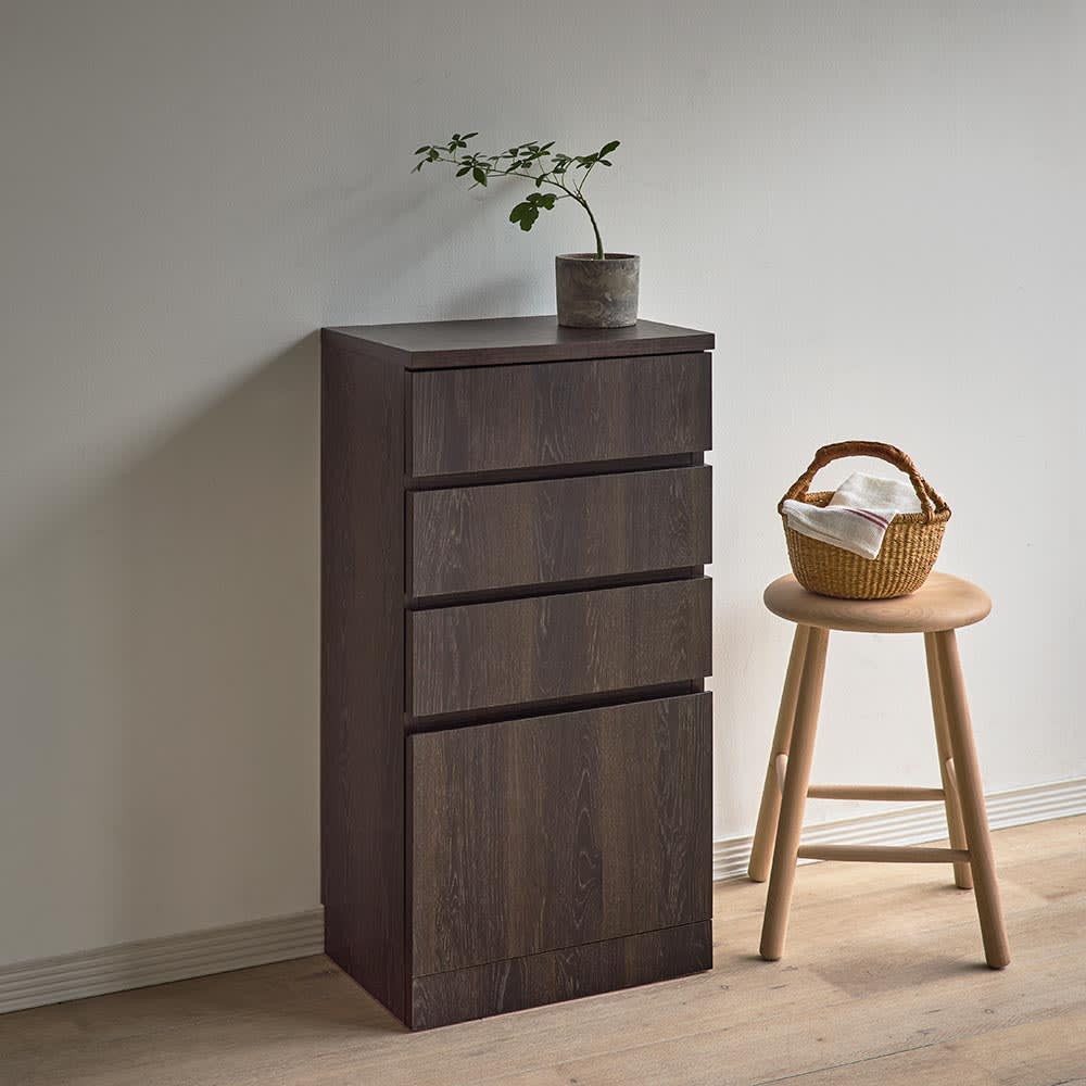 アンティーク調和風木製箪笥 引き出し3つ ダークブラウン 【公式通販】