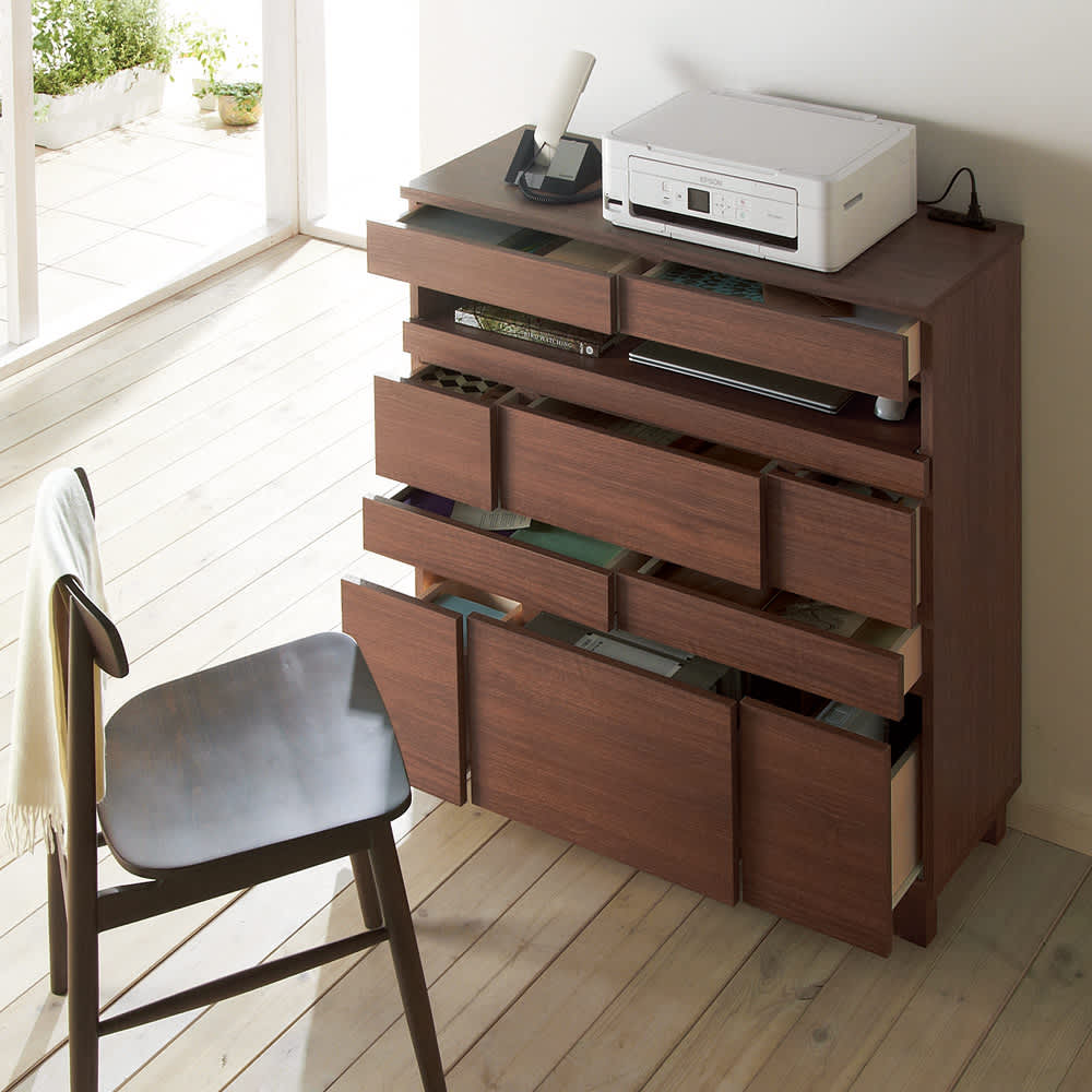 インクジェットプリンターが置ける オールインワン収納引き出しFAX台