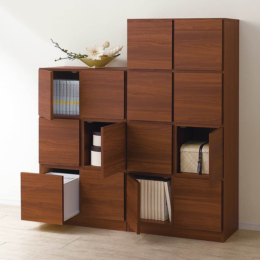 スクエアリビングキャビネット 3段扉＆引き出し 通販 - ディノス