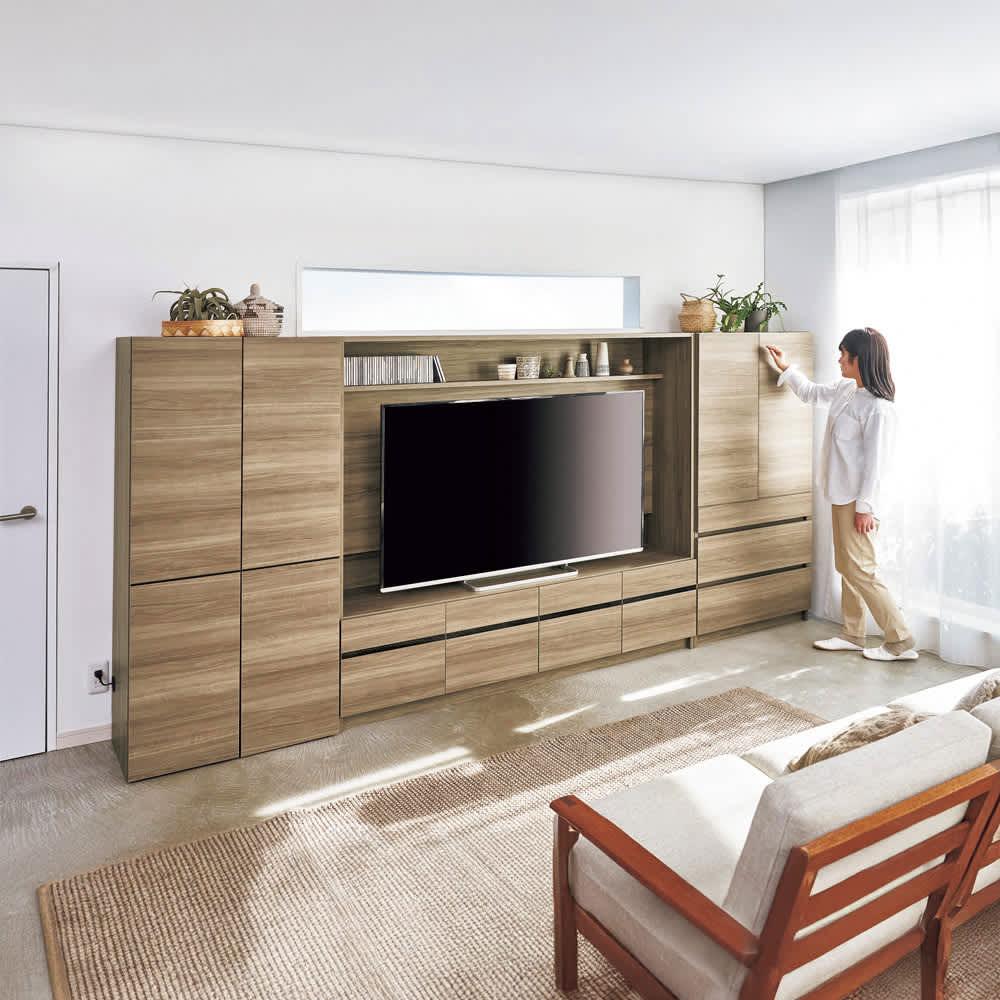 高さ低めの壁面テレビ台シリーズ 幅1cm単位サイズオーダーキャビネット