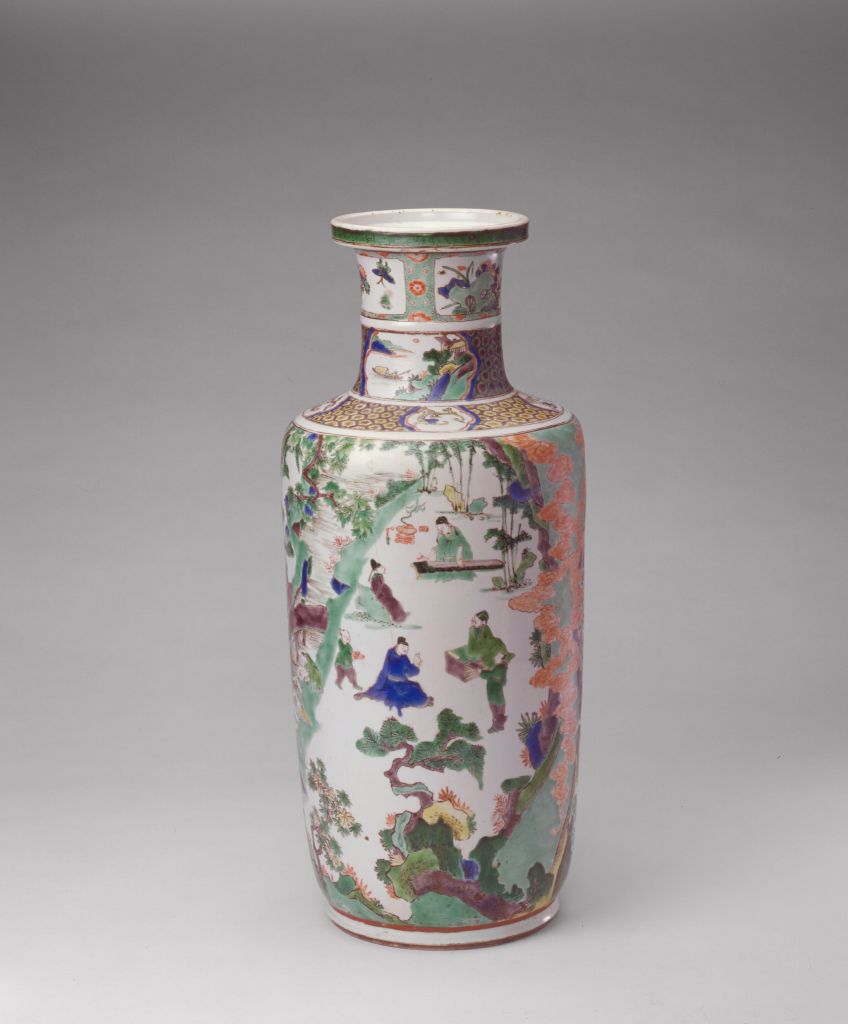 五彩山水人物瓶- 故宫博物院