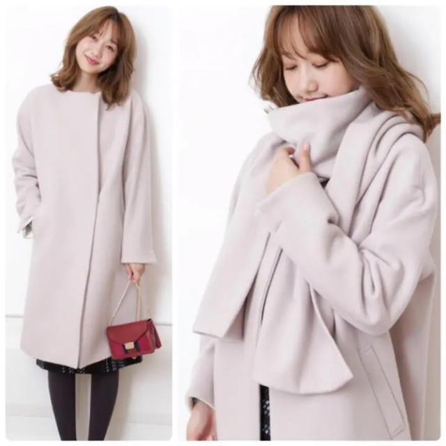 新品】ジャスグリッティー 2way アンゴラ フォックス ピンクベージュ