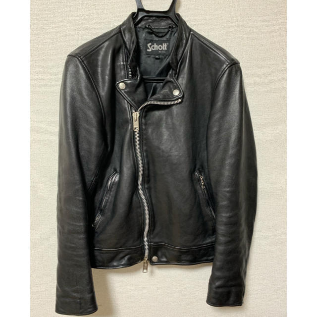 freak's ファッション Schott ブラック レザー シングルライダース L