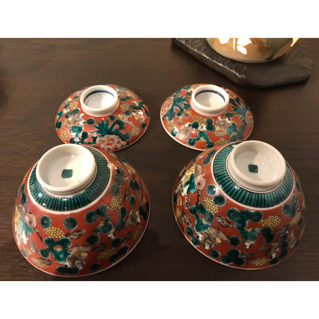 骨董品】九谷焼木米急須1個・蓋付茶碗2個・湯呑茶碗4個