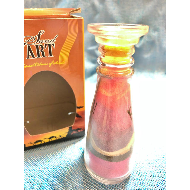 ドバイ dubai 砂 サンドアート ラクダ♪ インテリア 瓶 置き物の通販