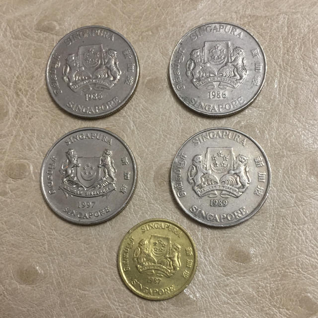 シンガポール銀貨 5ドル 999fine silver シンガポール銀貨10ドル5ドル