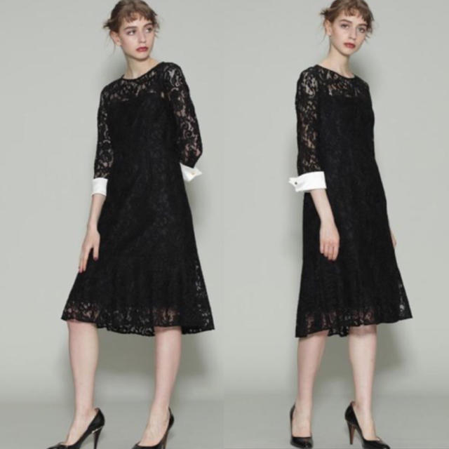 グレースコンチネンタル ワンピース セール トリミングレース グレース