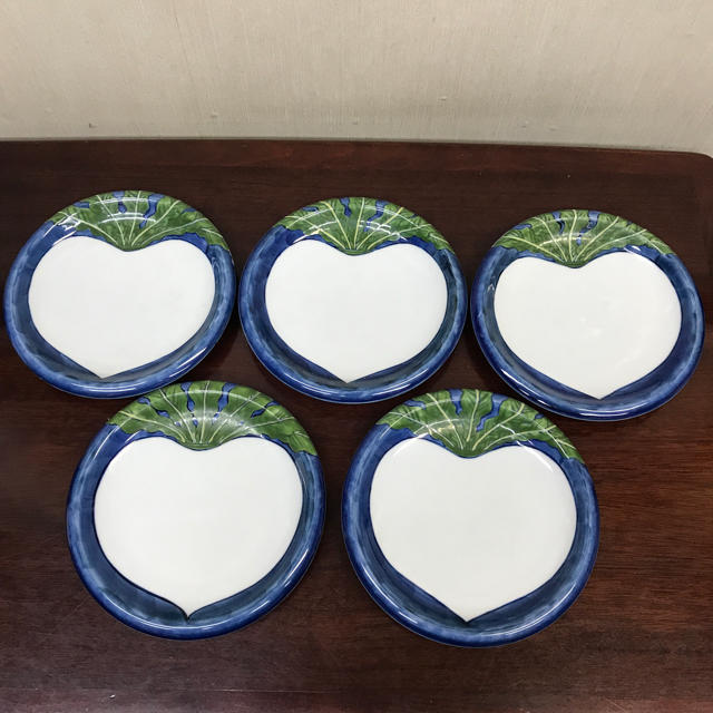 源右衛門窯 染錦蕪絵 銘々皿 5枚セット