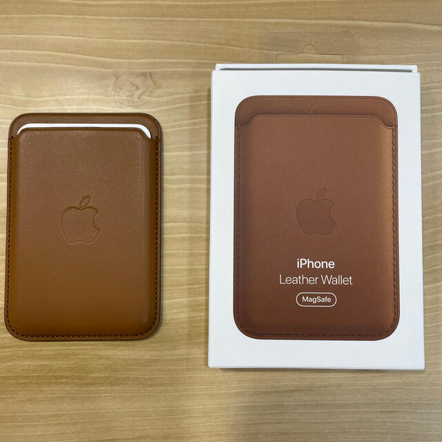 新品】純正 MagSafe対応 iPhoneレザーウォレット・サドルブラウン①