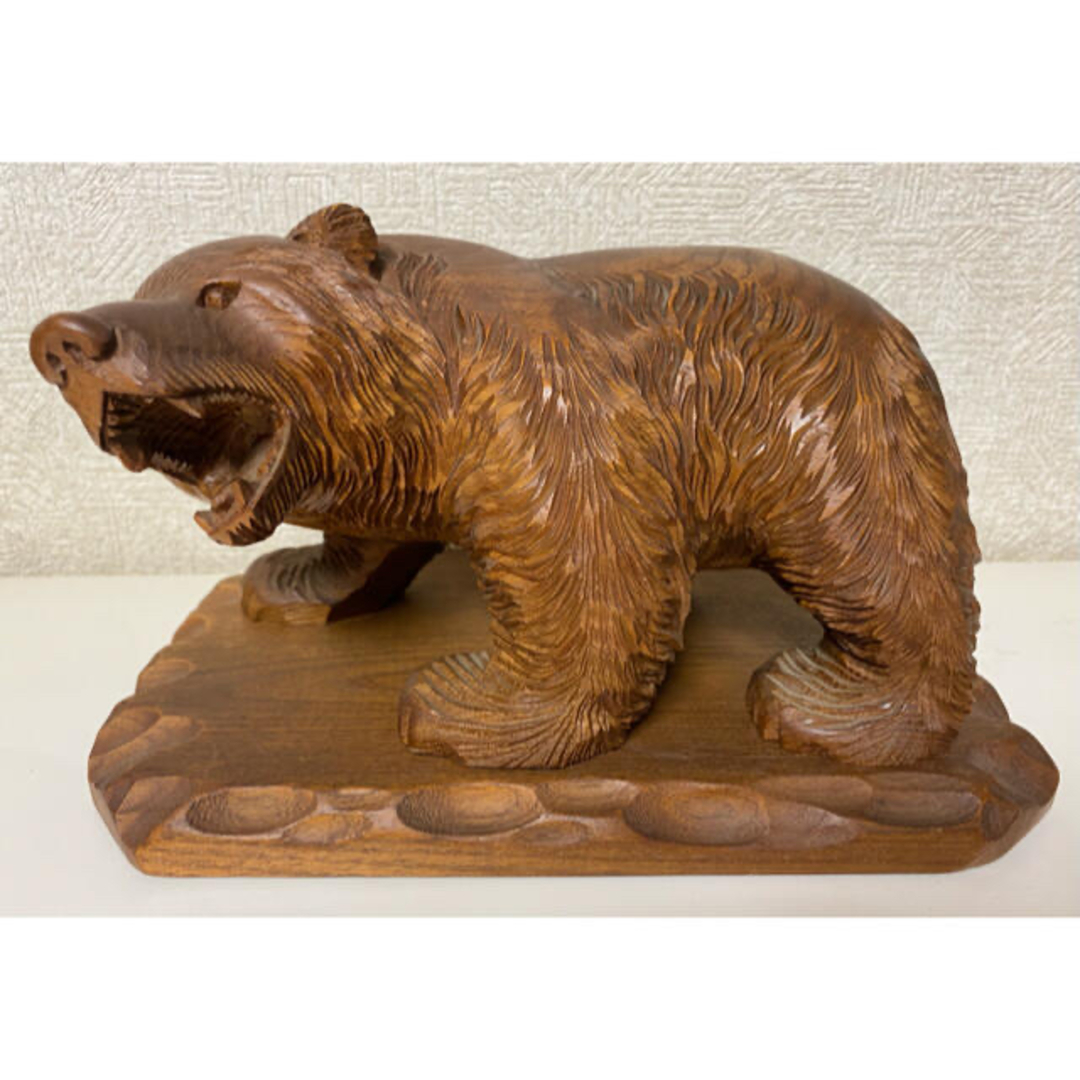 木彫り 熊 彫刻 くま クマ置物 レリーフ 昭和レトロ 木彫り 熊 くま