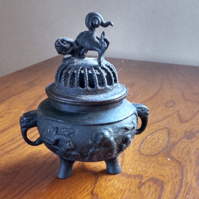 古鉄 香炉 骨董品 鉄製 鈴形香炉 - 古好屋
