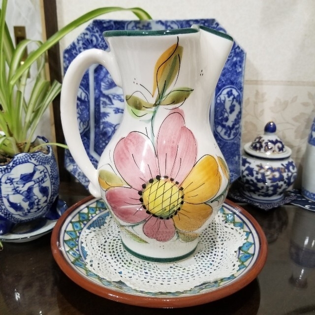 イタリア雑貨【デルータ マヨルカ焼き 壺 花瓶】 イタリア雑貨