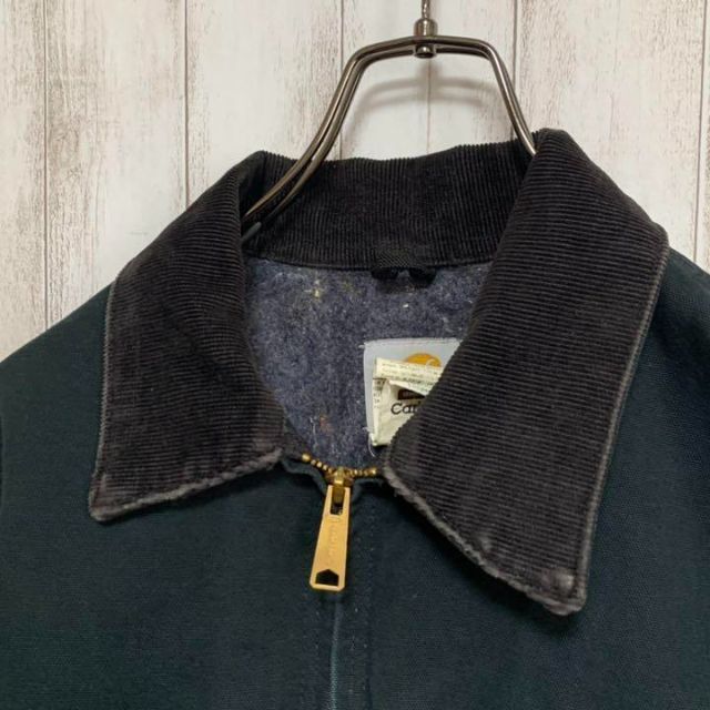 USA製】 希少 カーハート 企業ロゴ 刺繍 ダック デトロイトジャケット 黒