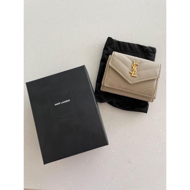 SAINT LAURENT ブラックレザー三つ折り財布 箱付き SAINT LAURENT