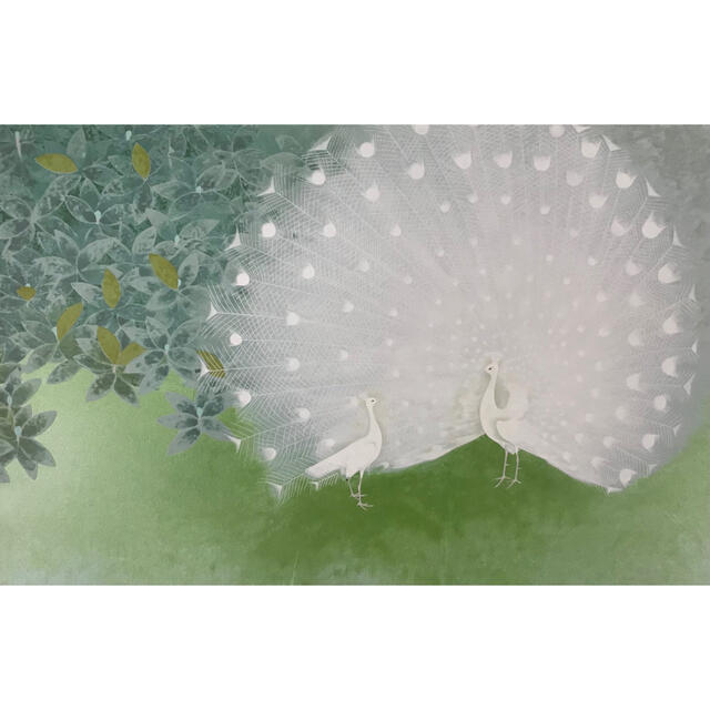 ゆき＊様専用】上村淳之 「白孔雀」 シルクスクリーン 版画 高級額装