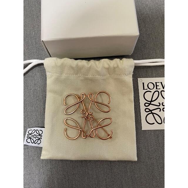 LOEWE ロエベ アナグラム ブローチ ローズゴールド ピンクゴールド