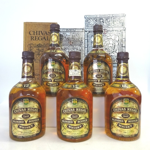 未開封☆Chivas Regal 12年 5本セット 750/760ml 箱付 ☆未開