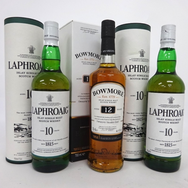 未開封☆【】 ラフロイグ 10年 ボウモア 12年 3本セット 700/750ml 冊子付