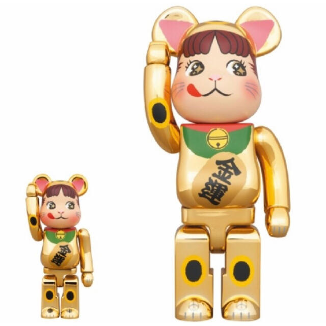 BE@RBRICK BE@RBRICK 招き猫 ペコちゃん 金運 金メッキ 100%＆400