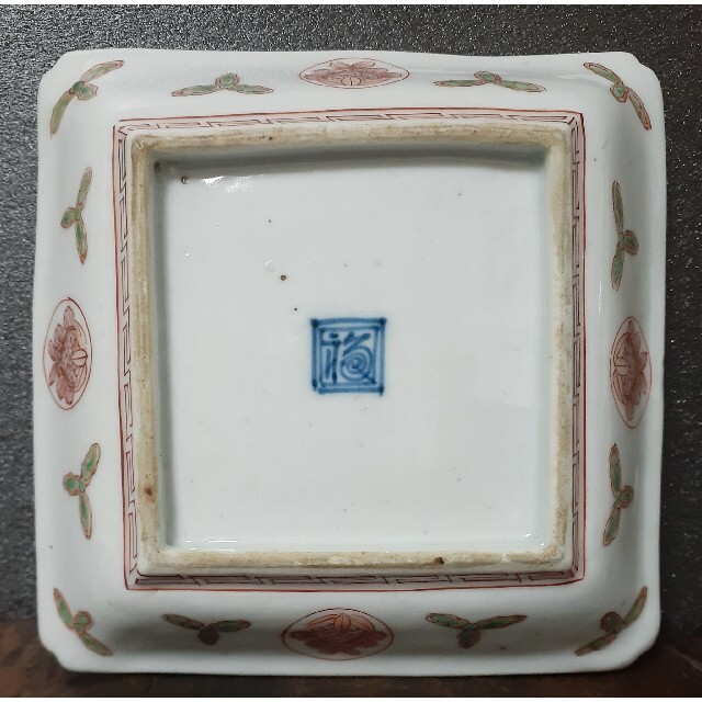 珠玉逸品❗️】江戸時代 古伊万里 柿右衛門様式 鳳凰に桐 区割り文様