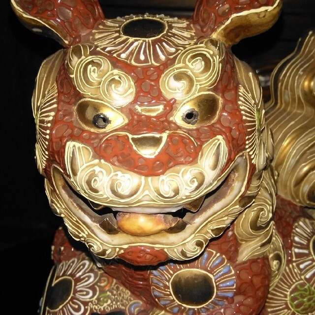 九谷焼∥唐獅子∥狛犬∥色絵金彩∥縁起物∥厄除∥退魔∥