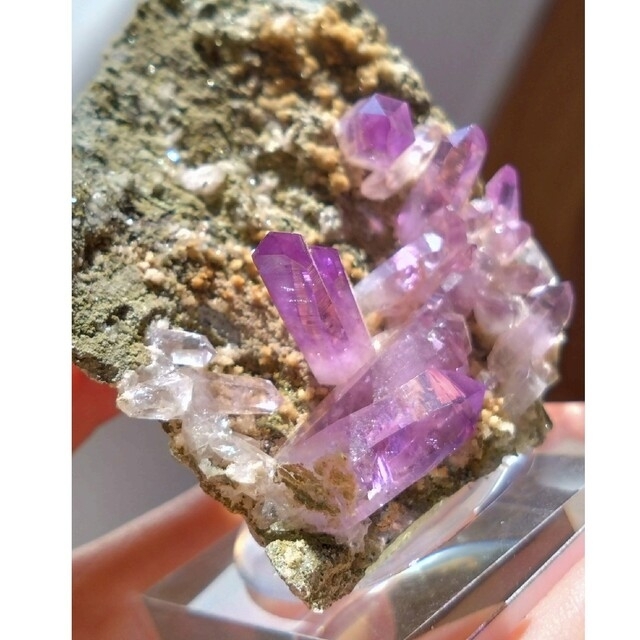 鉱物 標本 アメシスト 母岩付き メキシコ ベラクルス 鉱物 母岩付き