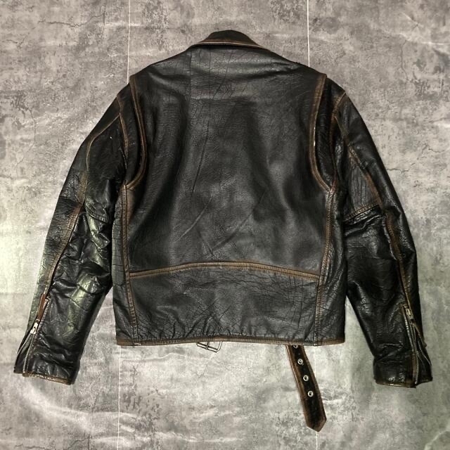 vintage】90s レザー ダブルライダースジャケット パンク Y2K