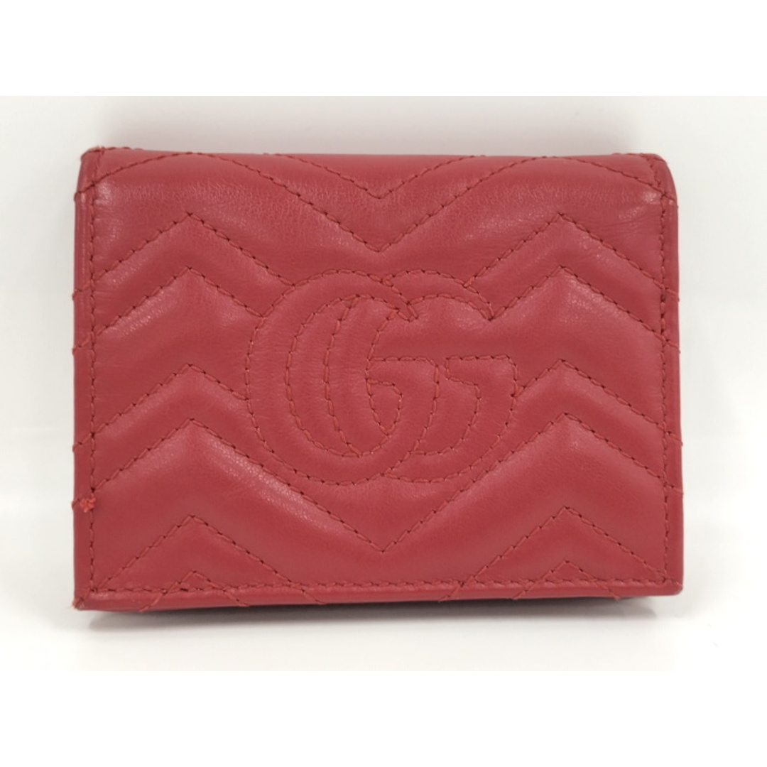GUCCI 二つ折り財布 GGマーモント レッド 466492