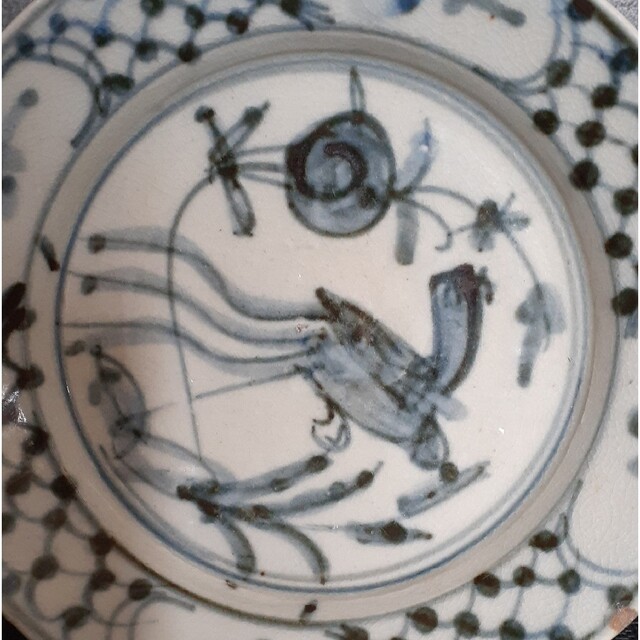 中国古美術 中国古陶磁器 古玩 明朝明代末期～清代初期 古染付 呉須皿