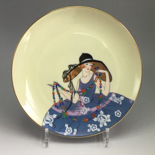 オールドノリタケ デコレディ ハンドル付 トレイ型 絵皿 アールデコ