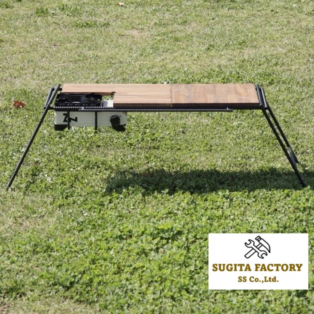 Iwatani - タフまるJr対応アイアンテーブル アイアンレッグ ビルトイン