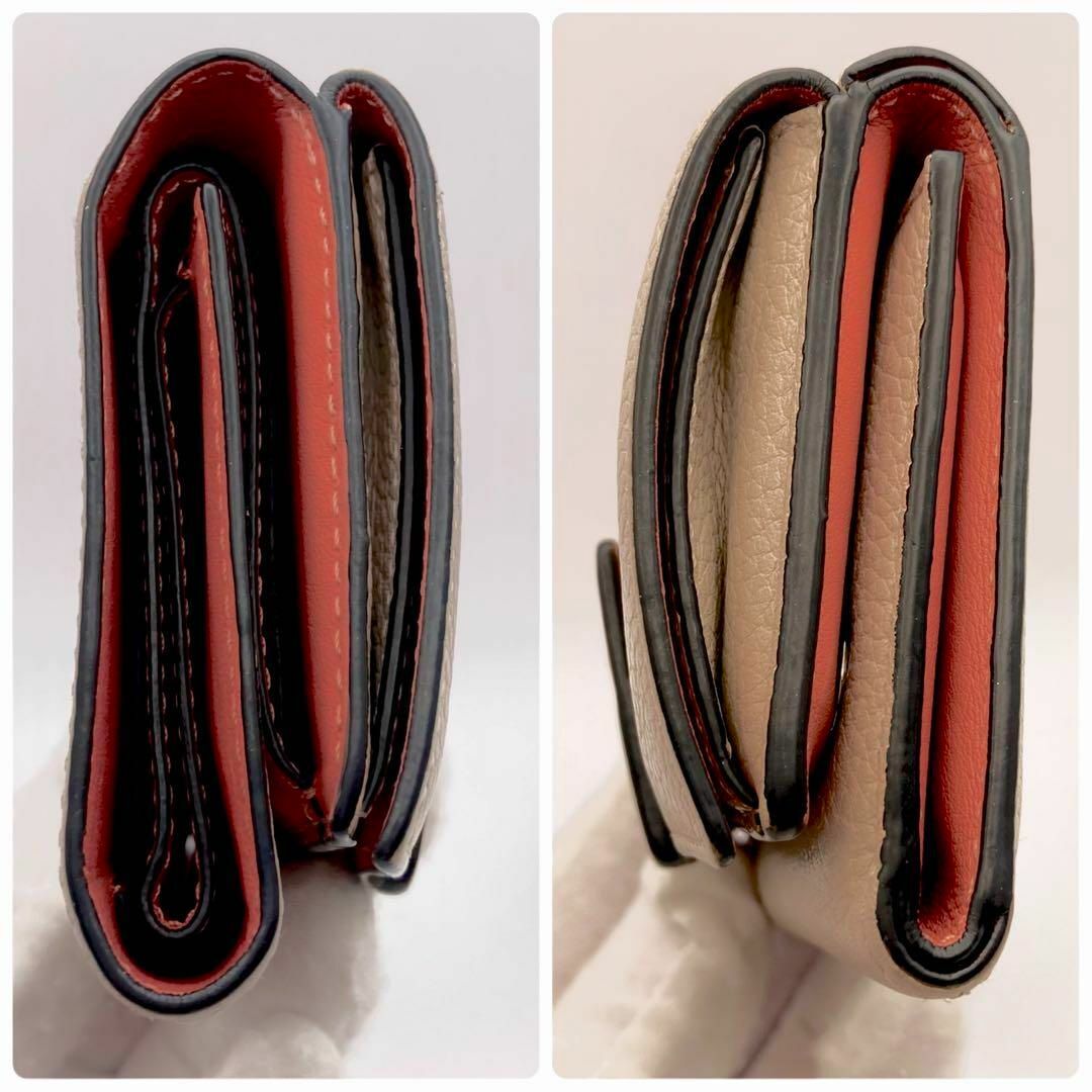 ロエベ 三つ折り財布 トライフォールド ライトオーツハニー アナグラム