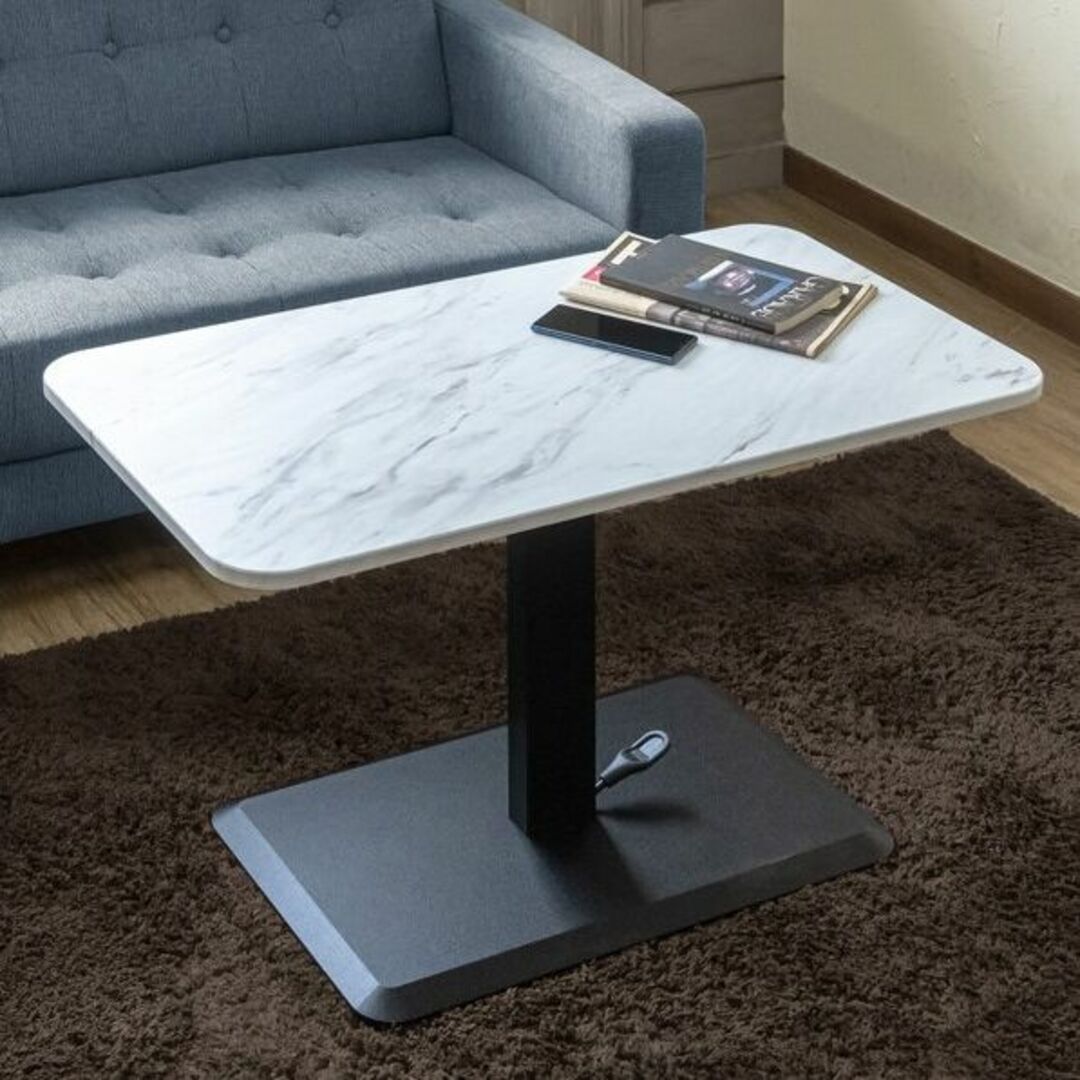 フランフラン モンテ サイドテーブル 2 マーブル 大理石風 高さ調節