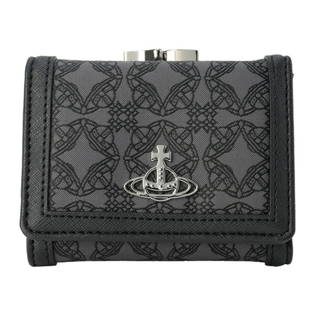 新作✩内柄も素敵】Vivienne Westwood 三折財布 マットブラック 内柄も