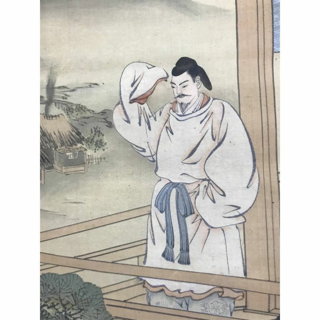 模写/雪舟/人物図/菅原道真/学問の神/掛軸☆宝船☆AK-373 作者 【