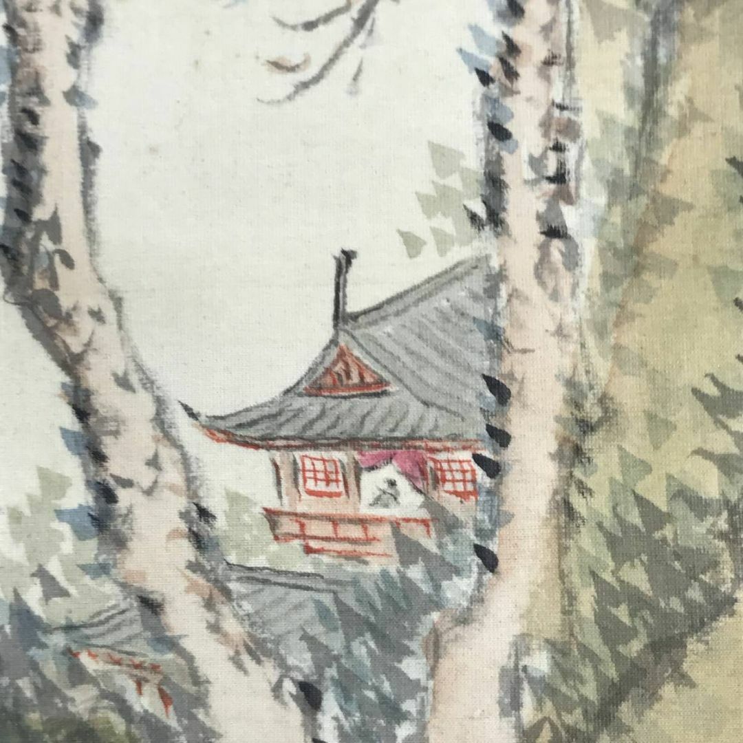 真作/長町竹石/山水人物図/秋江帰帆/山水図/帆船図/掛軸/名家伝来AE