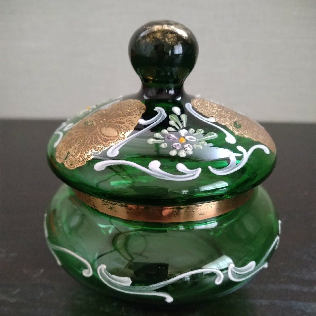 ボヘミアガラス キャンディポットの通販 by とことこ's shop｜ラクマ