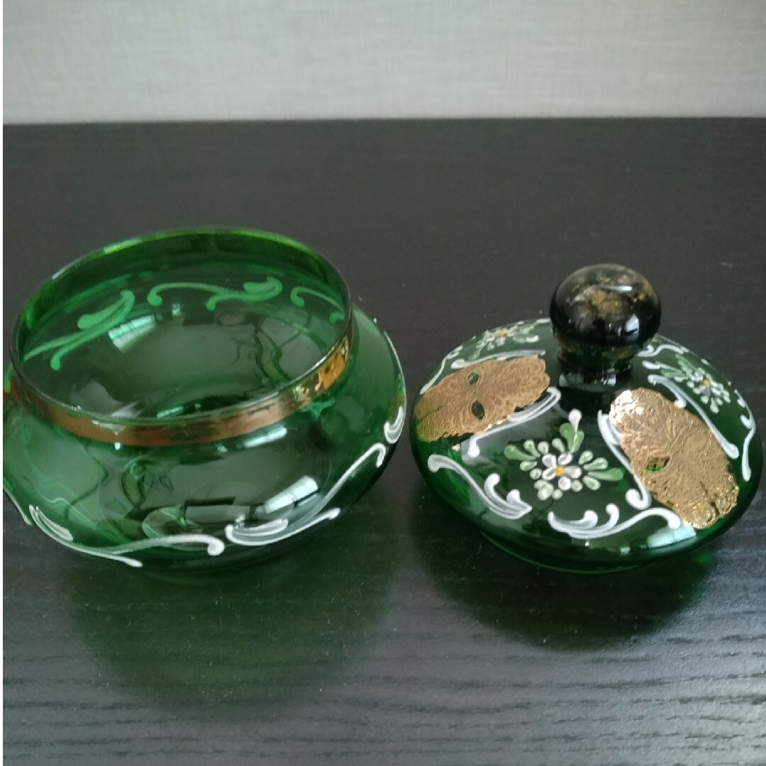ボヘミアガラス キャンディポットの通販 by とことこ's shop｜ラクマ