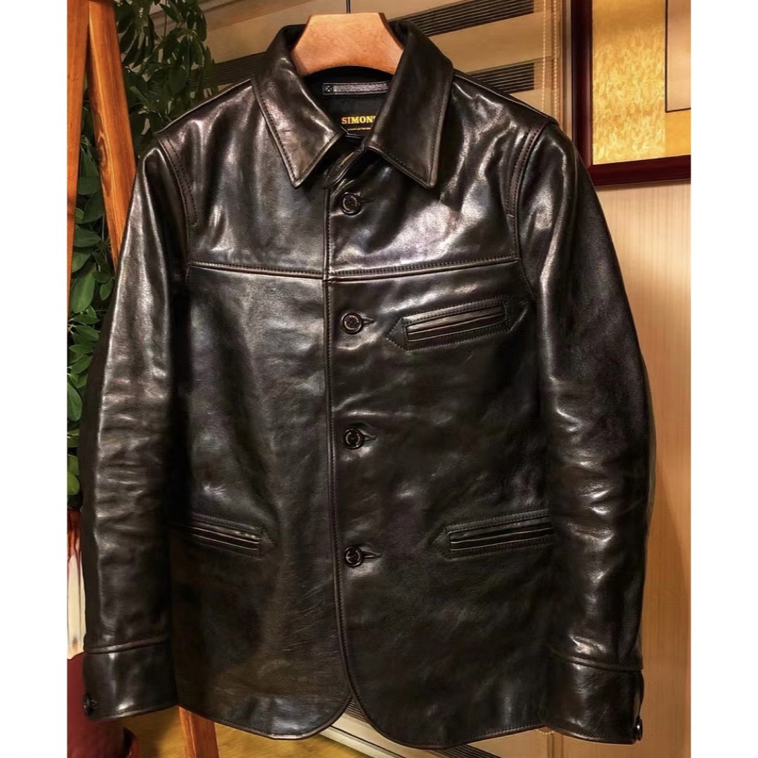 レザーカーコート 茶芯ホースハイド 馬革 レザージャケット 3XL