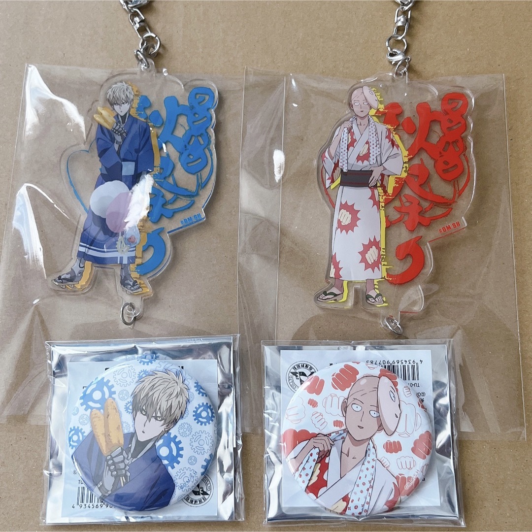 ワンパンマン 秋祭り アクリルキーホルダー 缶バッジ サイタマ