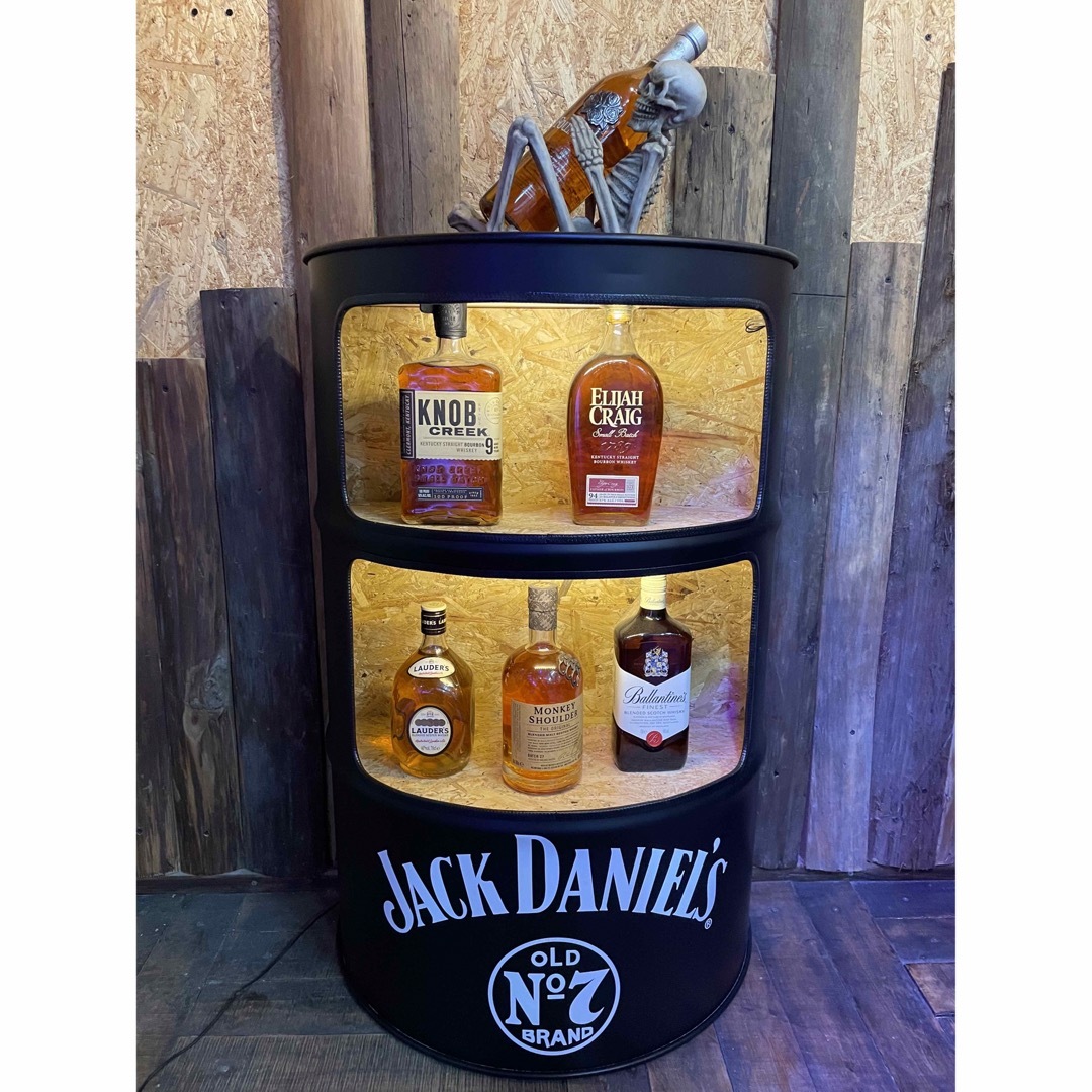 ドラム缶リメイクハーフラック(LEDライト付き)の通販 by H&M FACTORY