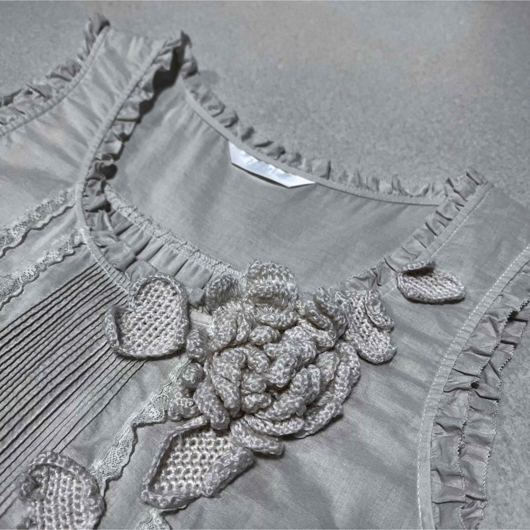 ピンクハウス ローズペタル ローンタブリエ 生成り