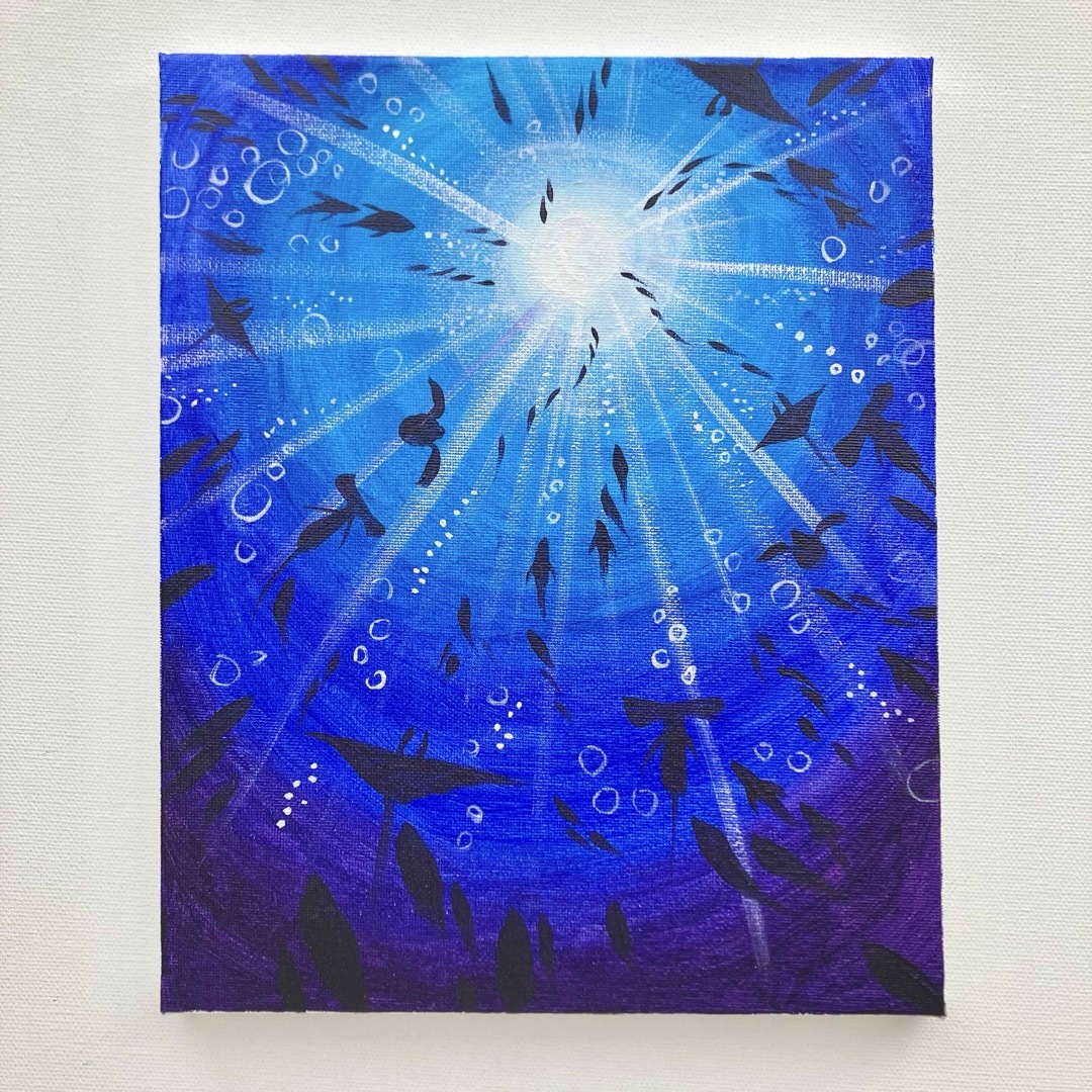 deep sea＊絵画 原画 風景画 海 夏 ハワイ 沖縄 深海 インテリアの通販