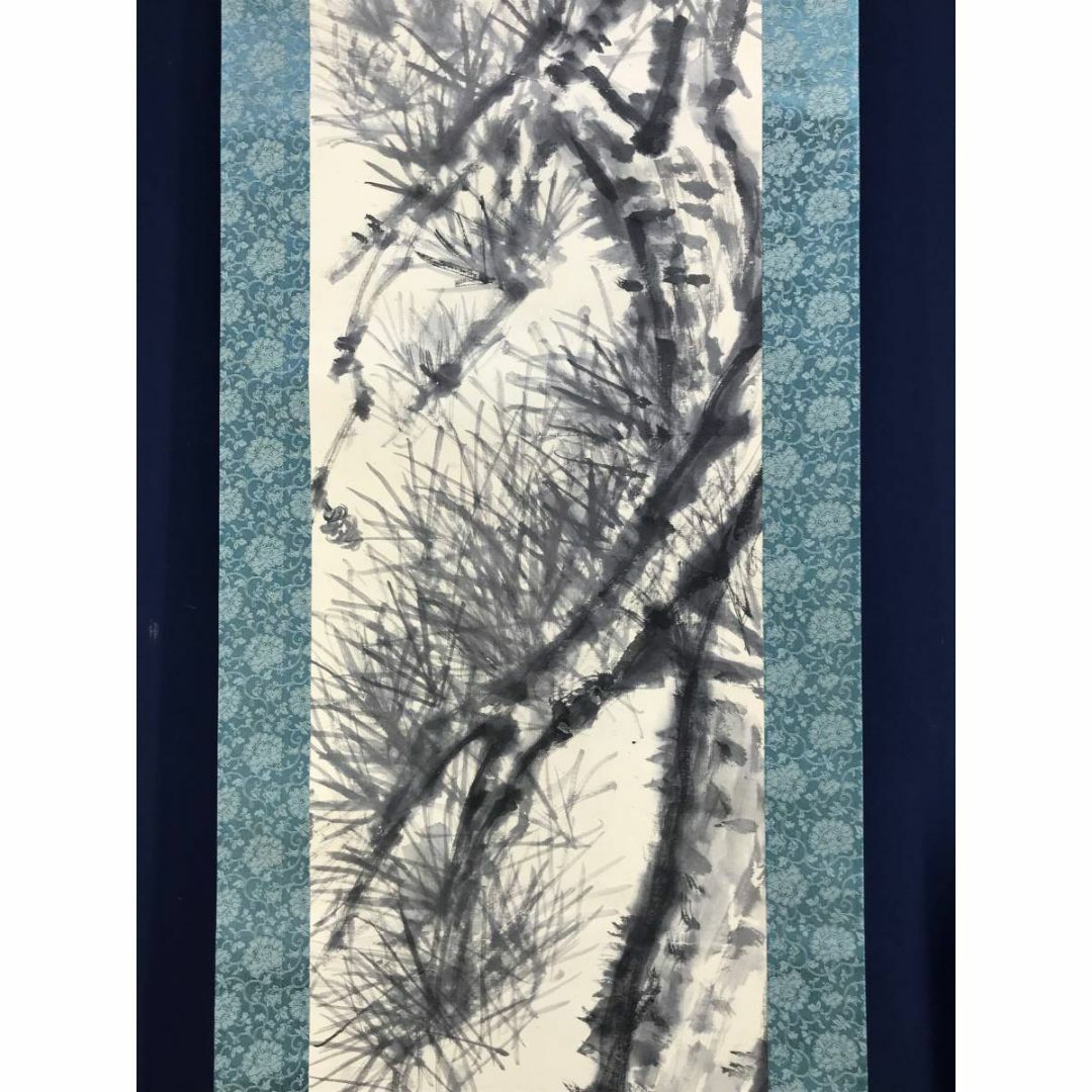 真作】森 一鳳/月下老松図/山水図/松図/掛軸/名家伝来/AD-302 真作】森