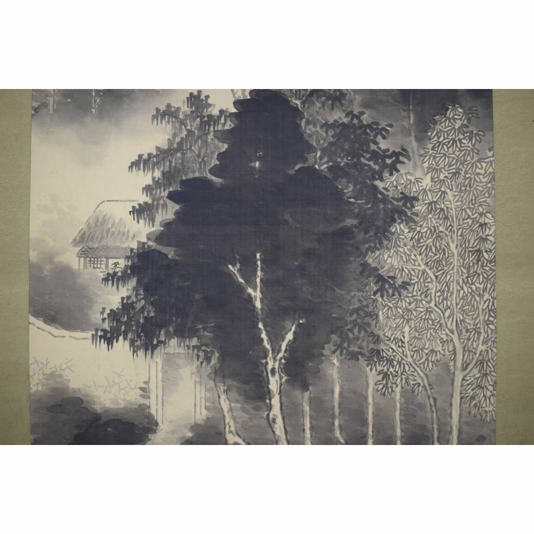 真作/杜友男/漁翁得利画賛/唐画/人物図/釣人図/掛軸☆宝船